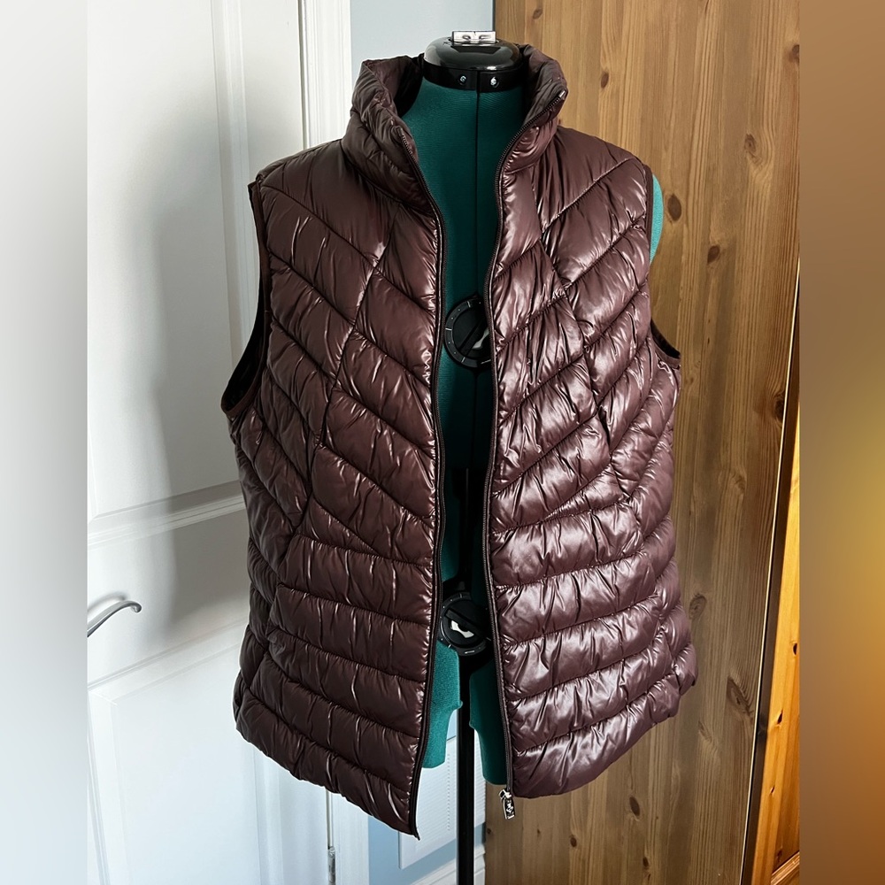 Women's Brown Quilted Vest